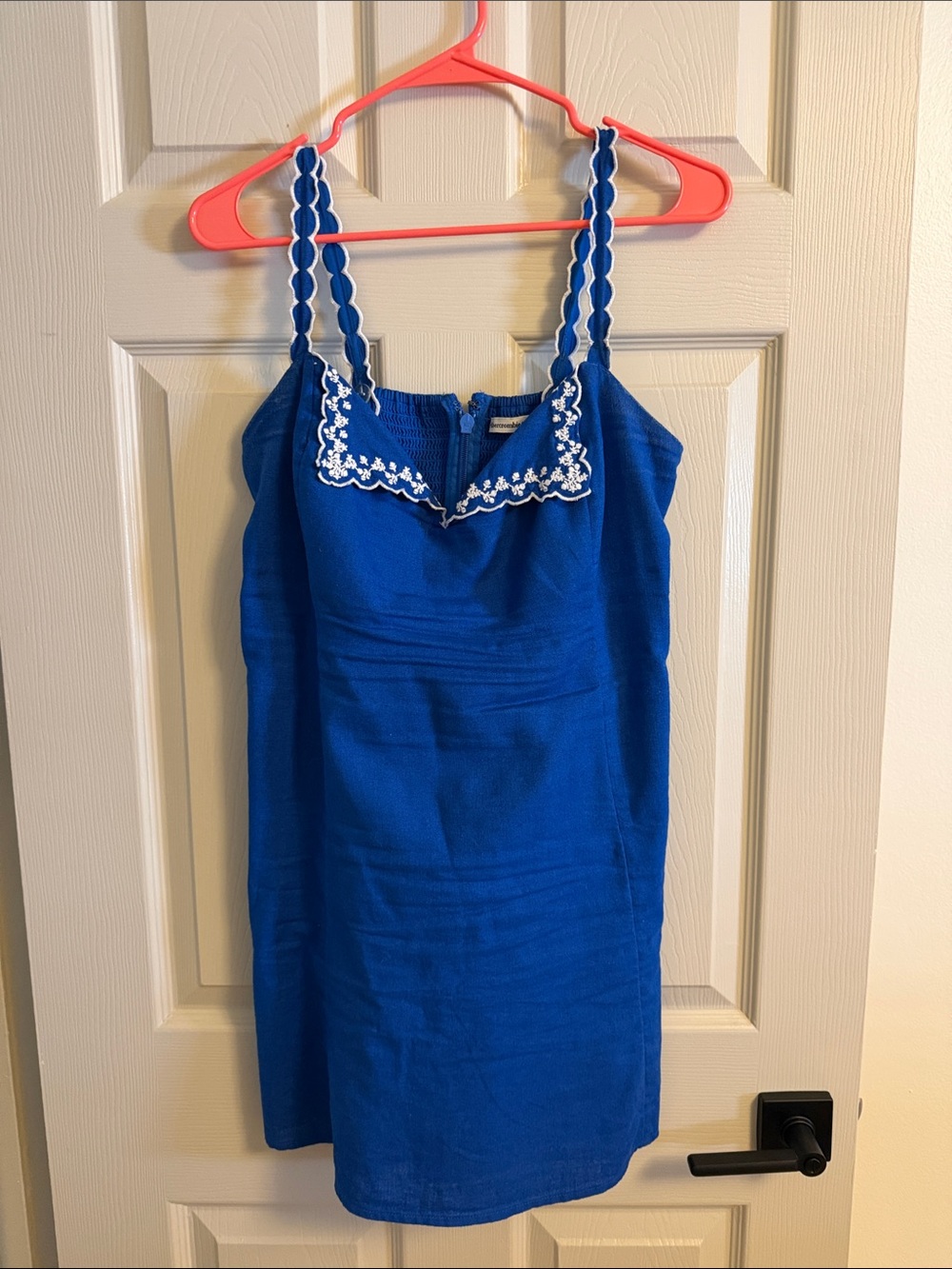 Abercrombie & Fitch Royal Blue Scallop Strap Mini Dress